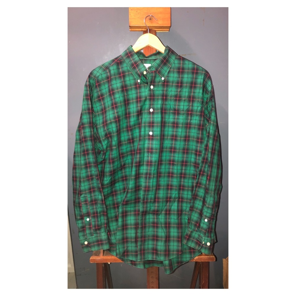 Brooks Brothers button down shirt green& red plaid